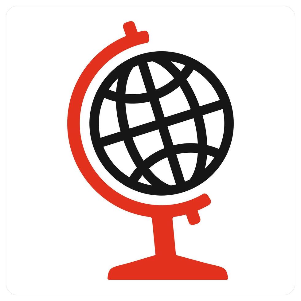 Globe icon concept in red vector