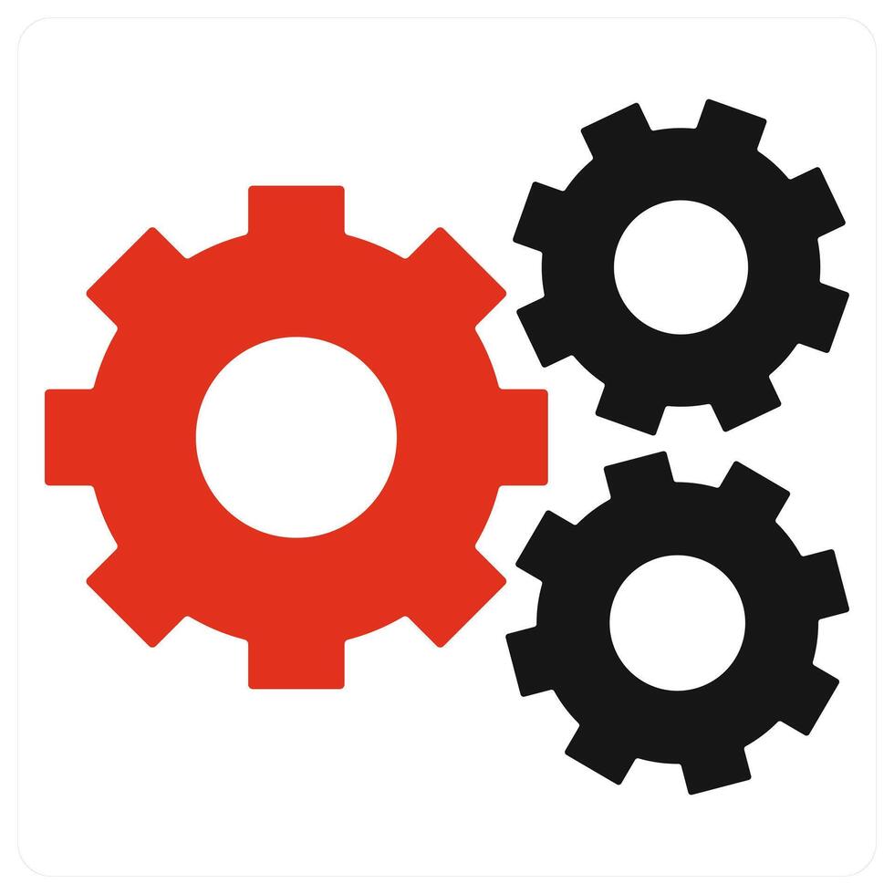 Settings icon concept in red vector
