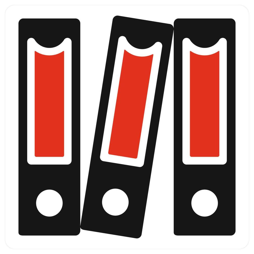 Files icon concept in red filled vector