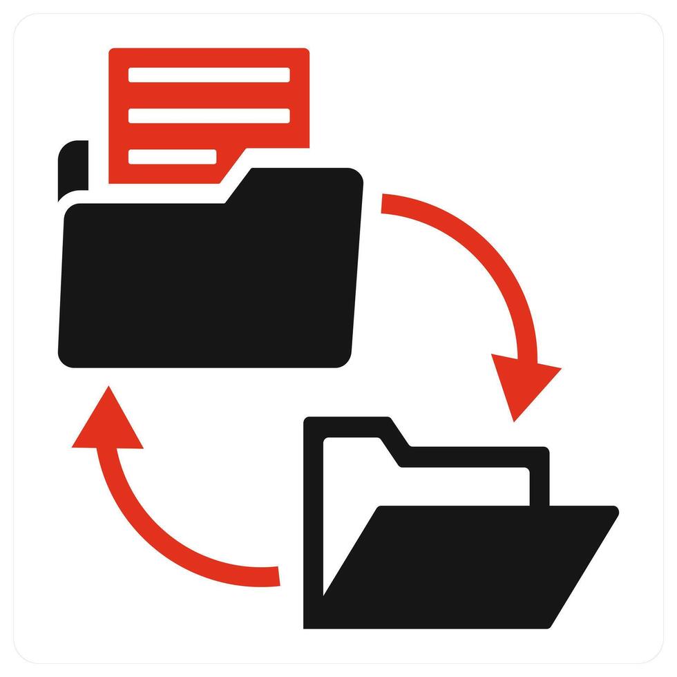 Folder Transfer icon concept in red vector
