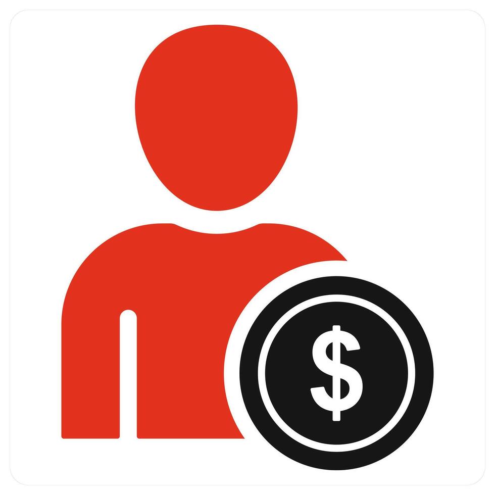 Accountant icon concept in red vector