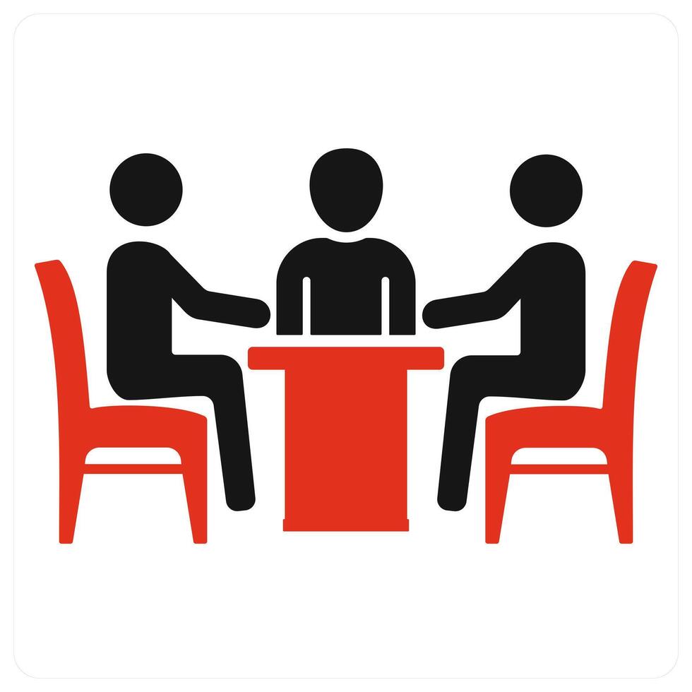 Meeting icon concept in red vector