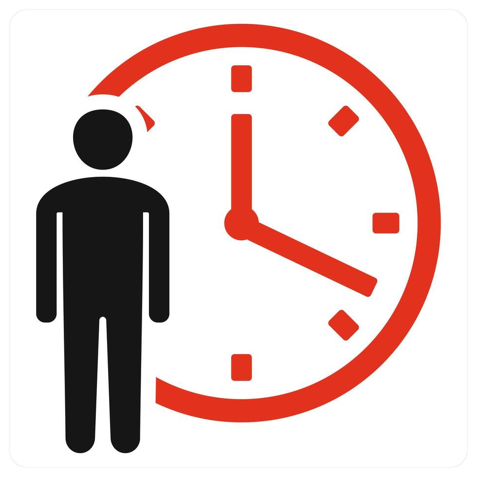 Time Management icon concept in red vector