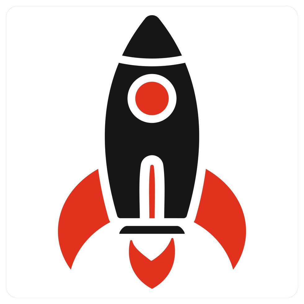 Launch icon concept in red vector