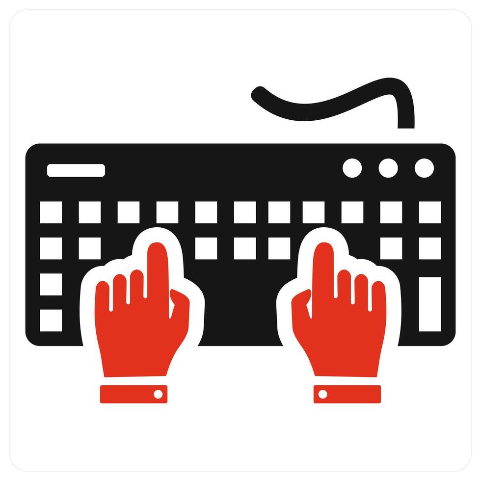 Typing icon concept in red vector
