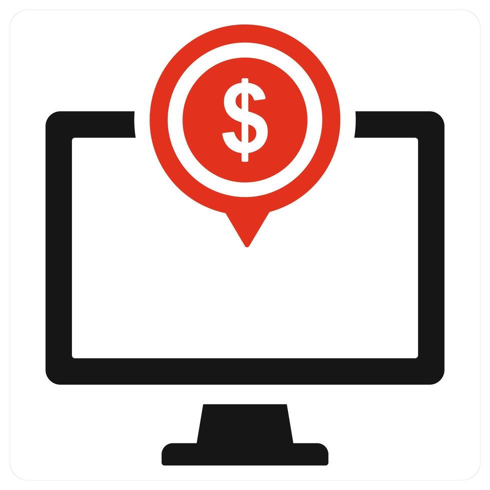 Online Payment icon concept in red vector