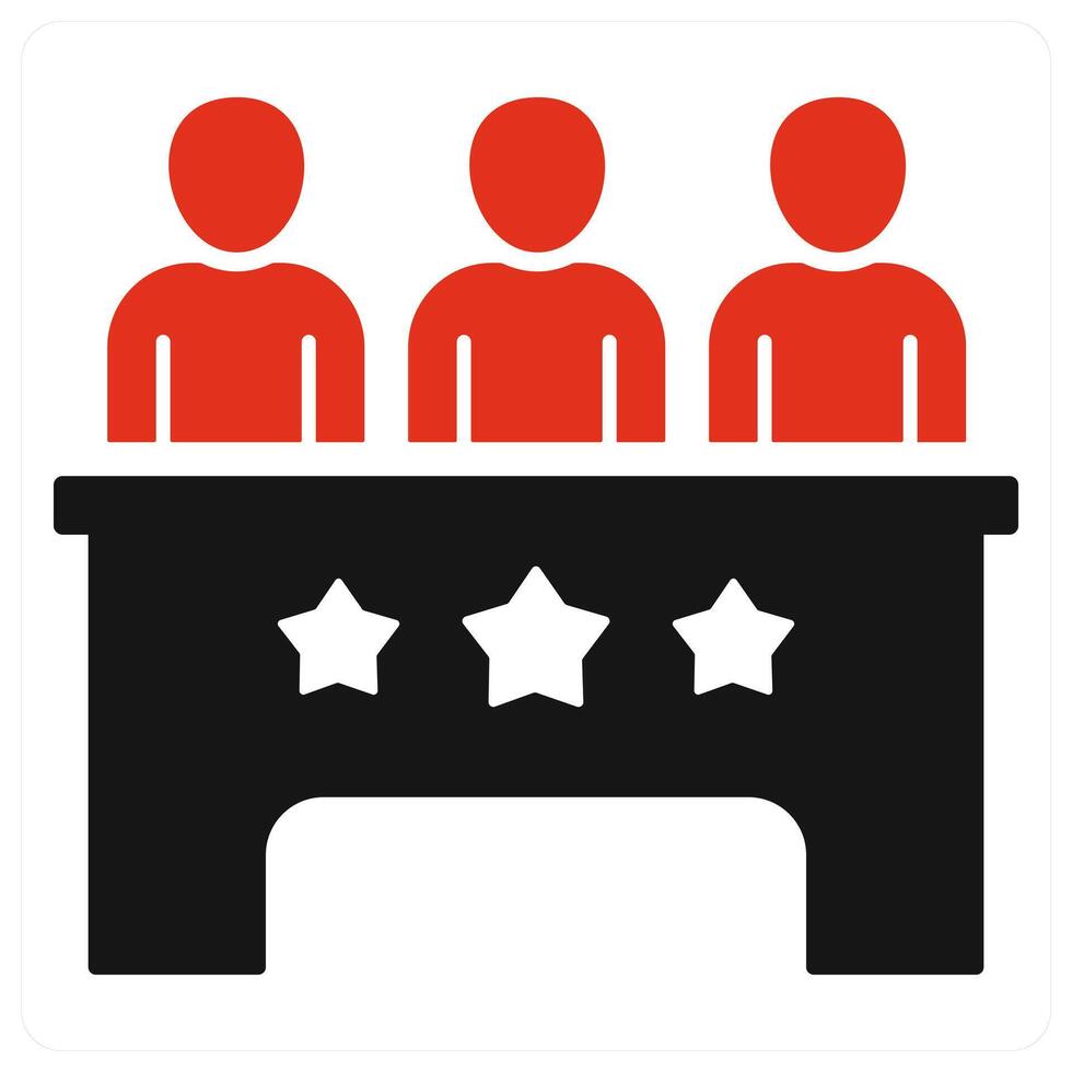 Meeting icon concept in red filled vector