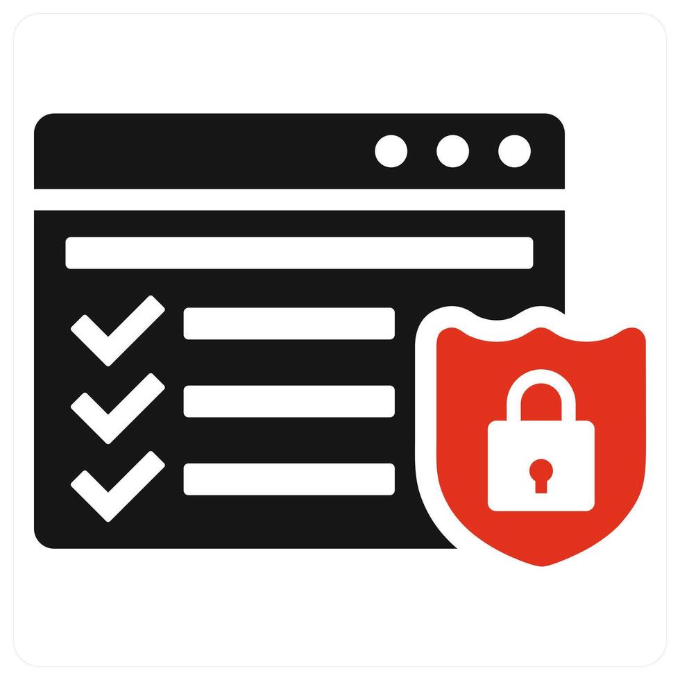 Webpage Security icon concept in red vector