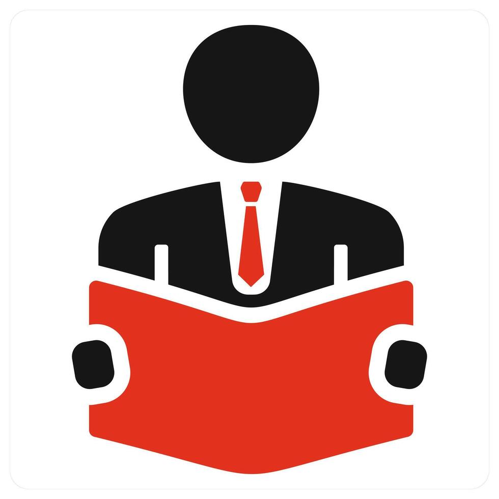 Book reading icon concept in red vector