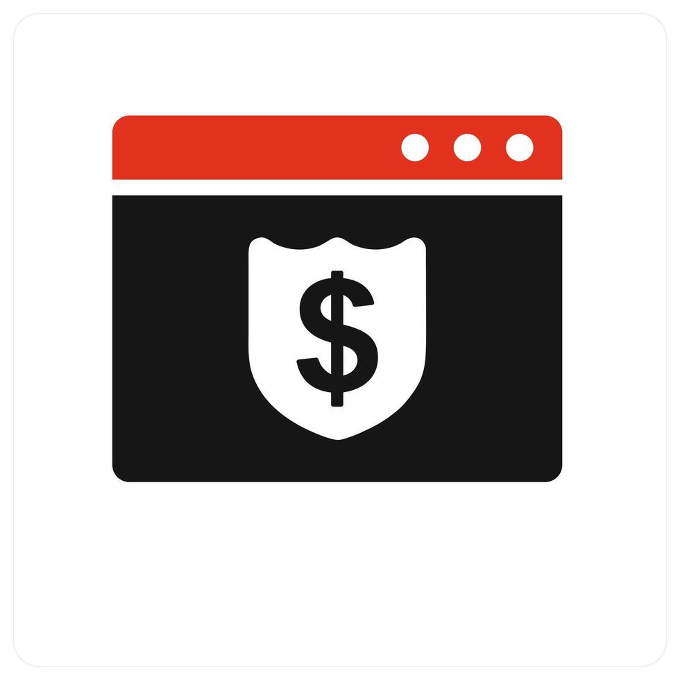 Online Payment icon in red color filled vector
