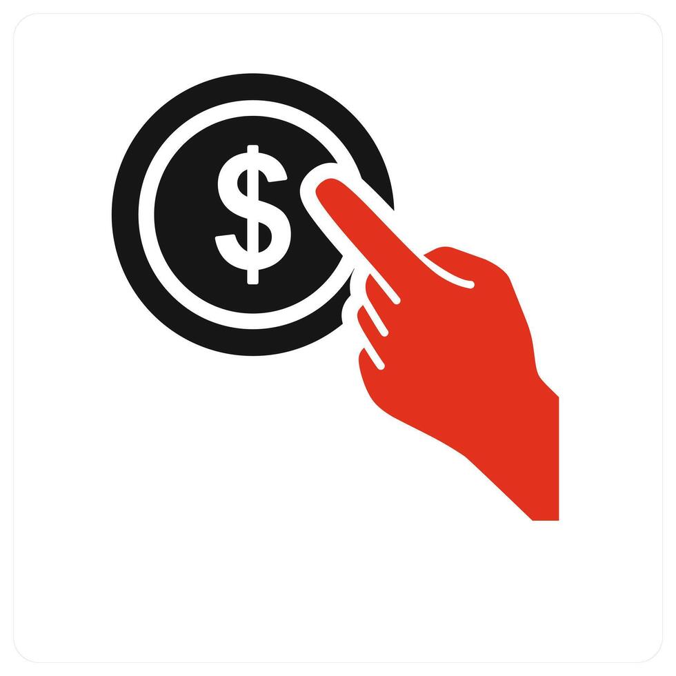 PPC icon concept in red filled vector
