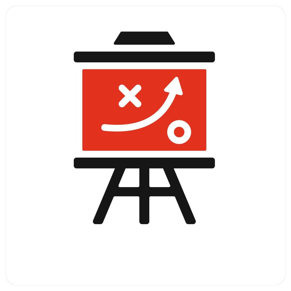 Strategy icon concept in red filled vector