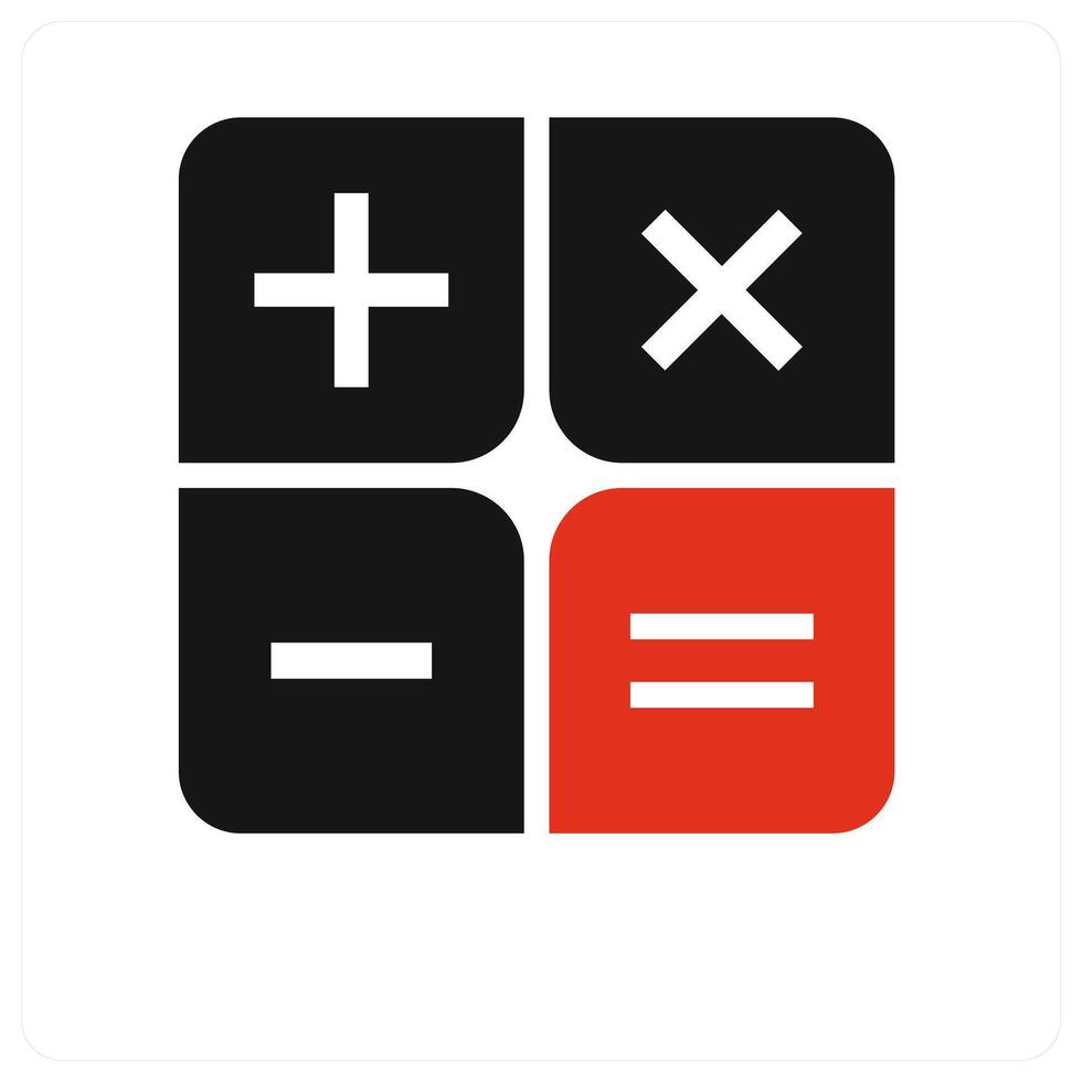 Calculation icon concept in red vector