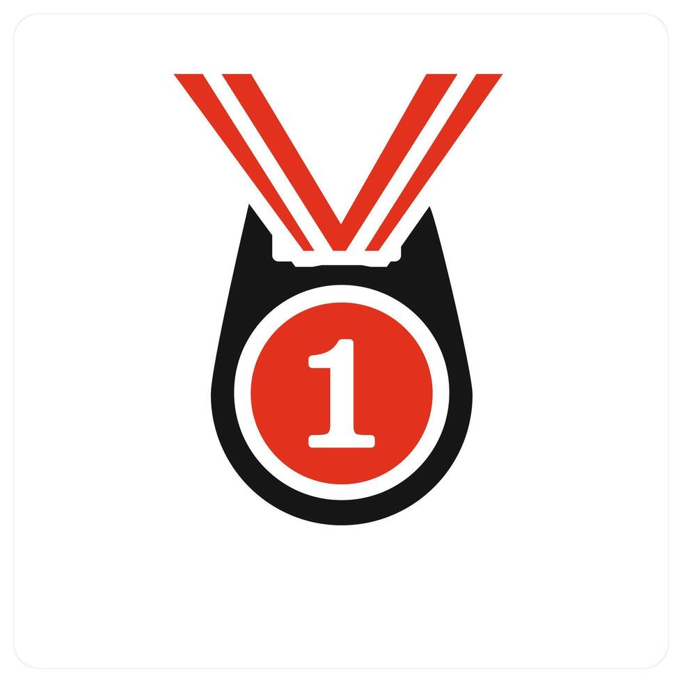 Medal icon concept in red vector