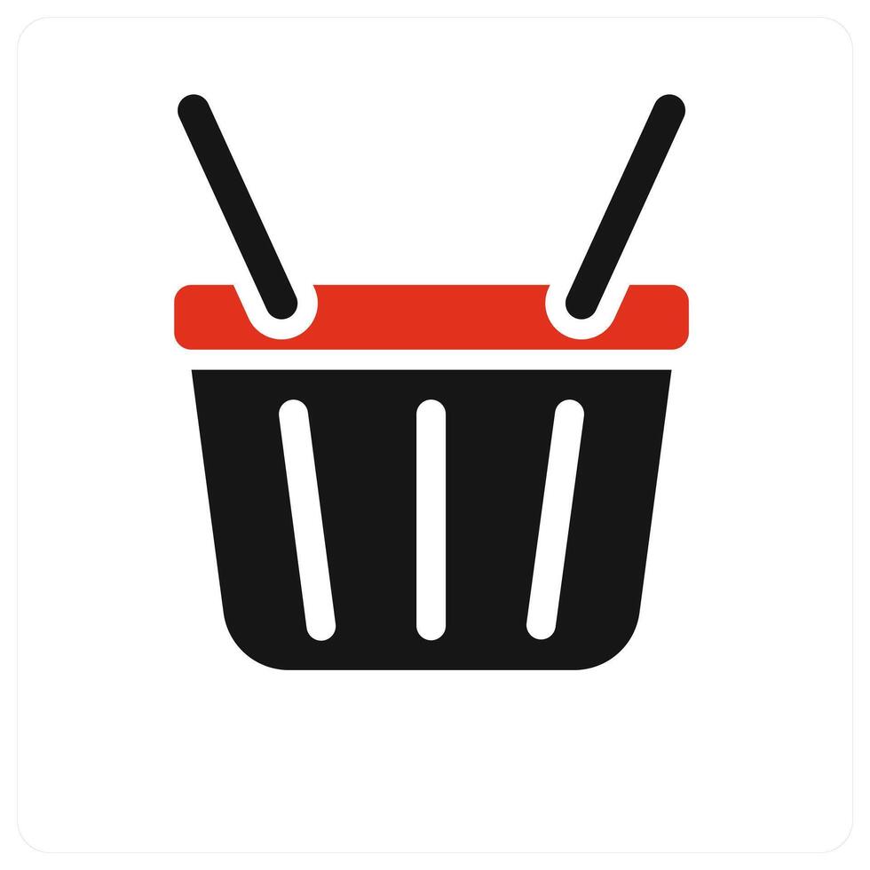 Basket icon concept in red vector