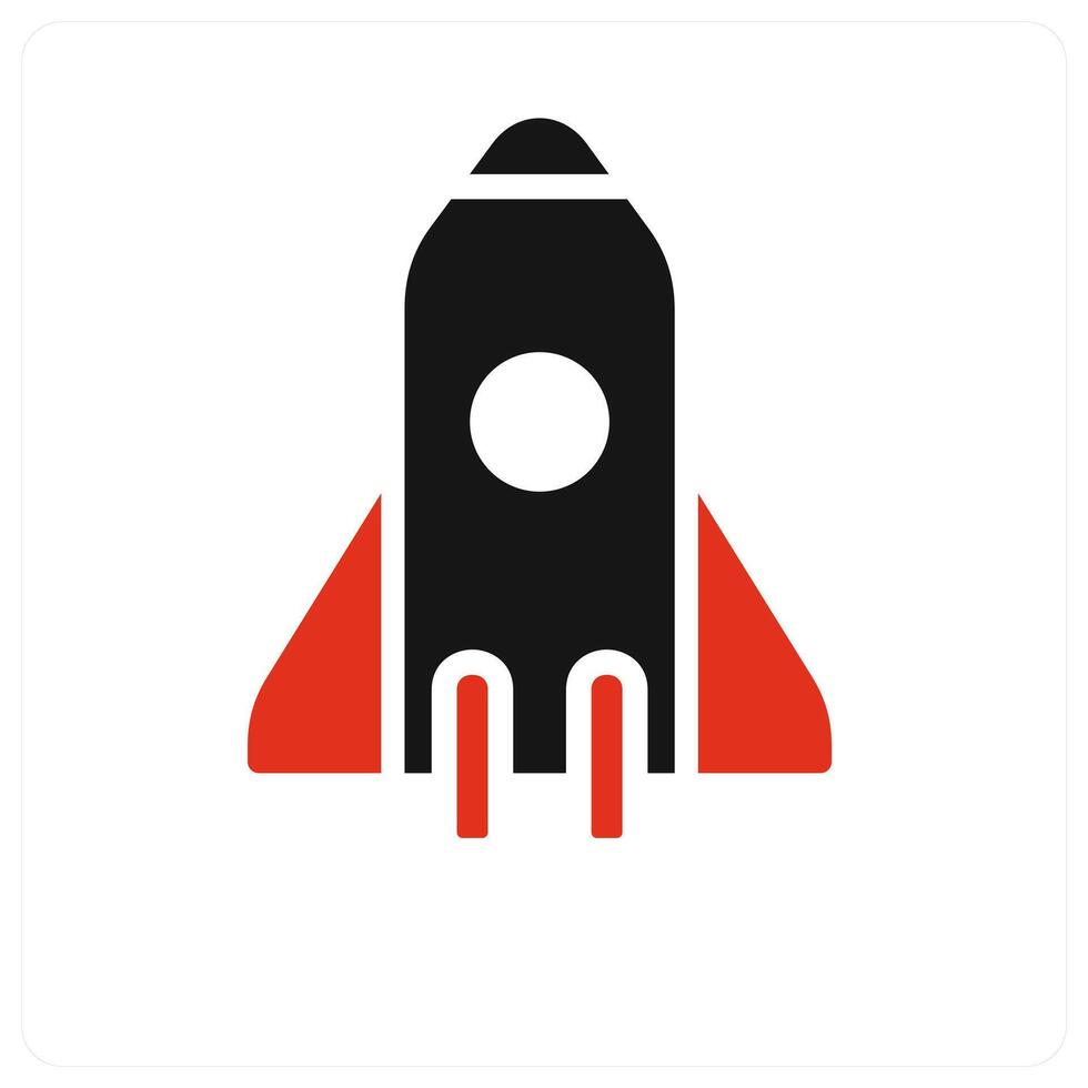 Launch icon concept in red filled vector