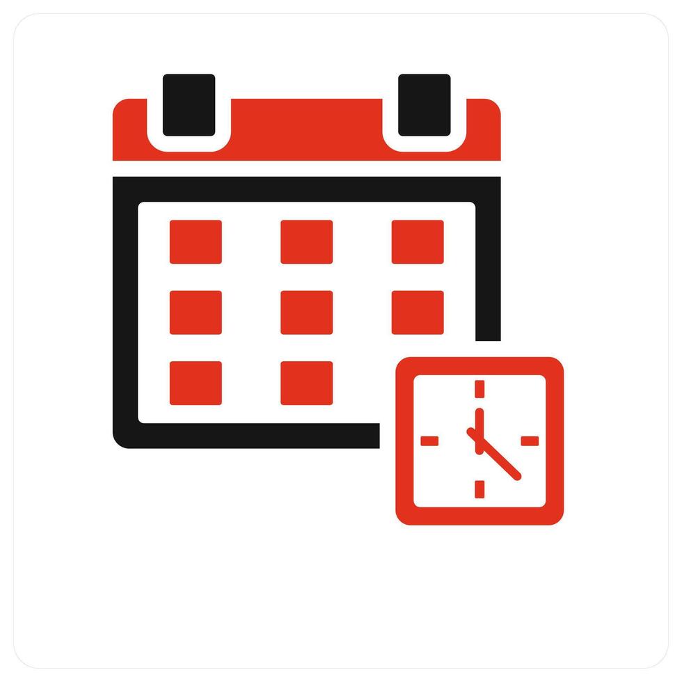 Schedule icon concept in red filled vector