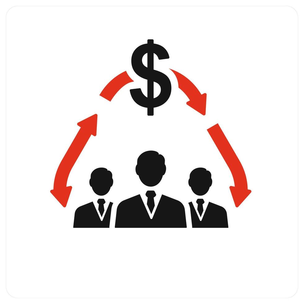Financial Meeting icon concept in red vector
