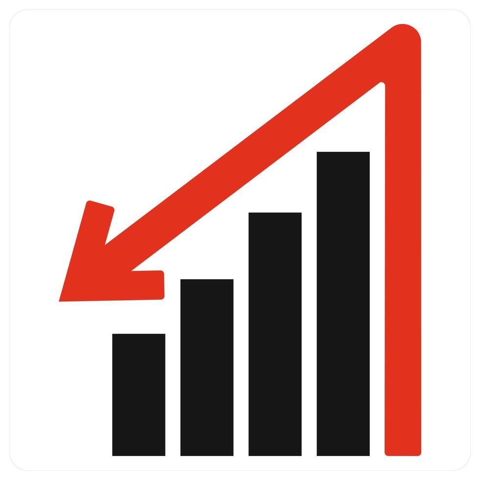 Business Loss icon concept in red vector