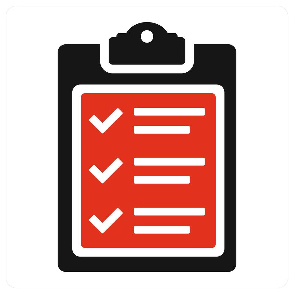 Checklist icon concept in red vector
