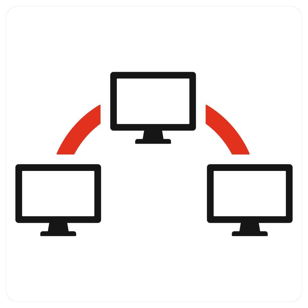 Data transfer icon concept in red vector