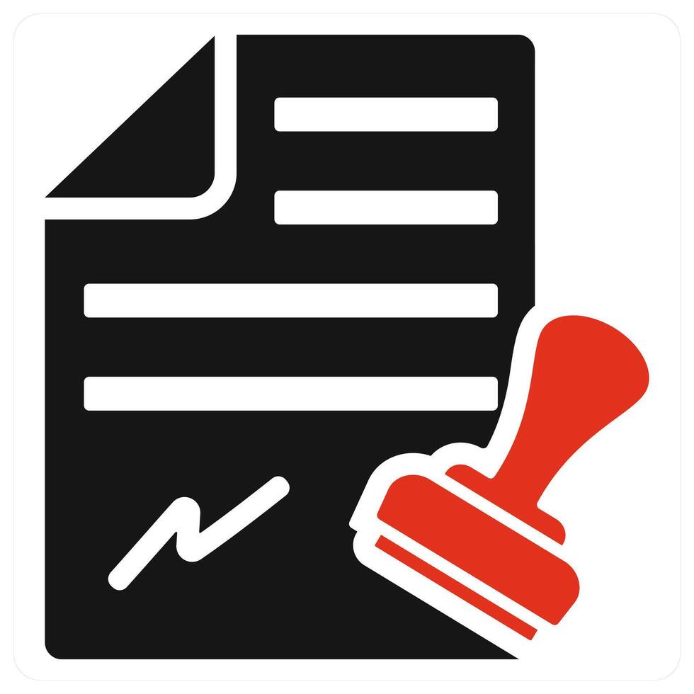 Stamp Paper icon concept in red vector