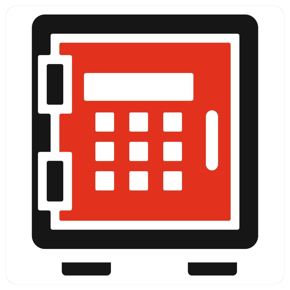 Locker icon concept in red color vector