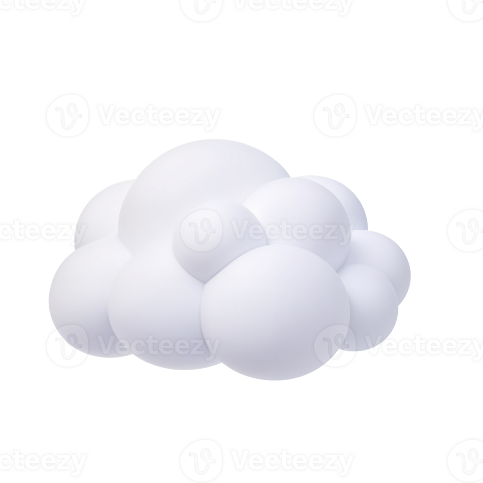 White fluffy cloud shape designed for artistic decor purposes png
