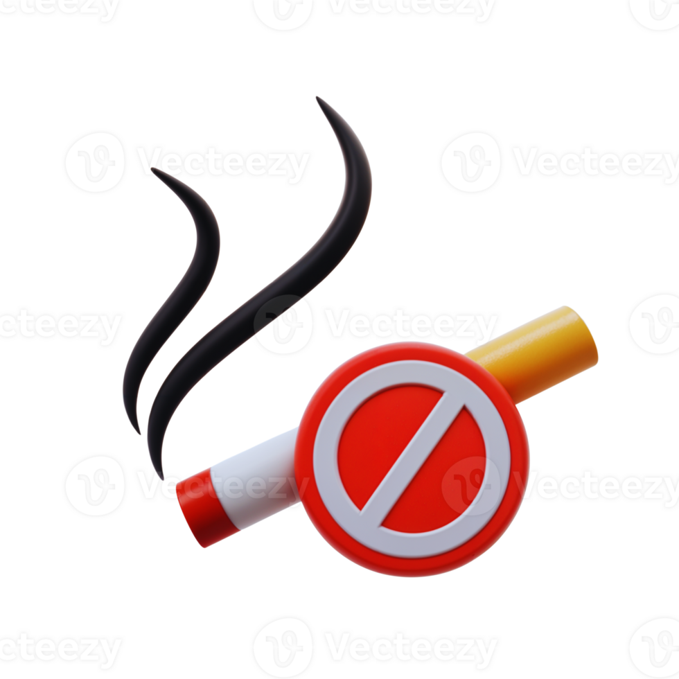 No smoking symbol with cigarette and smoke illustration displayed png