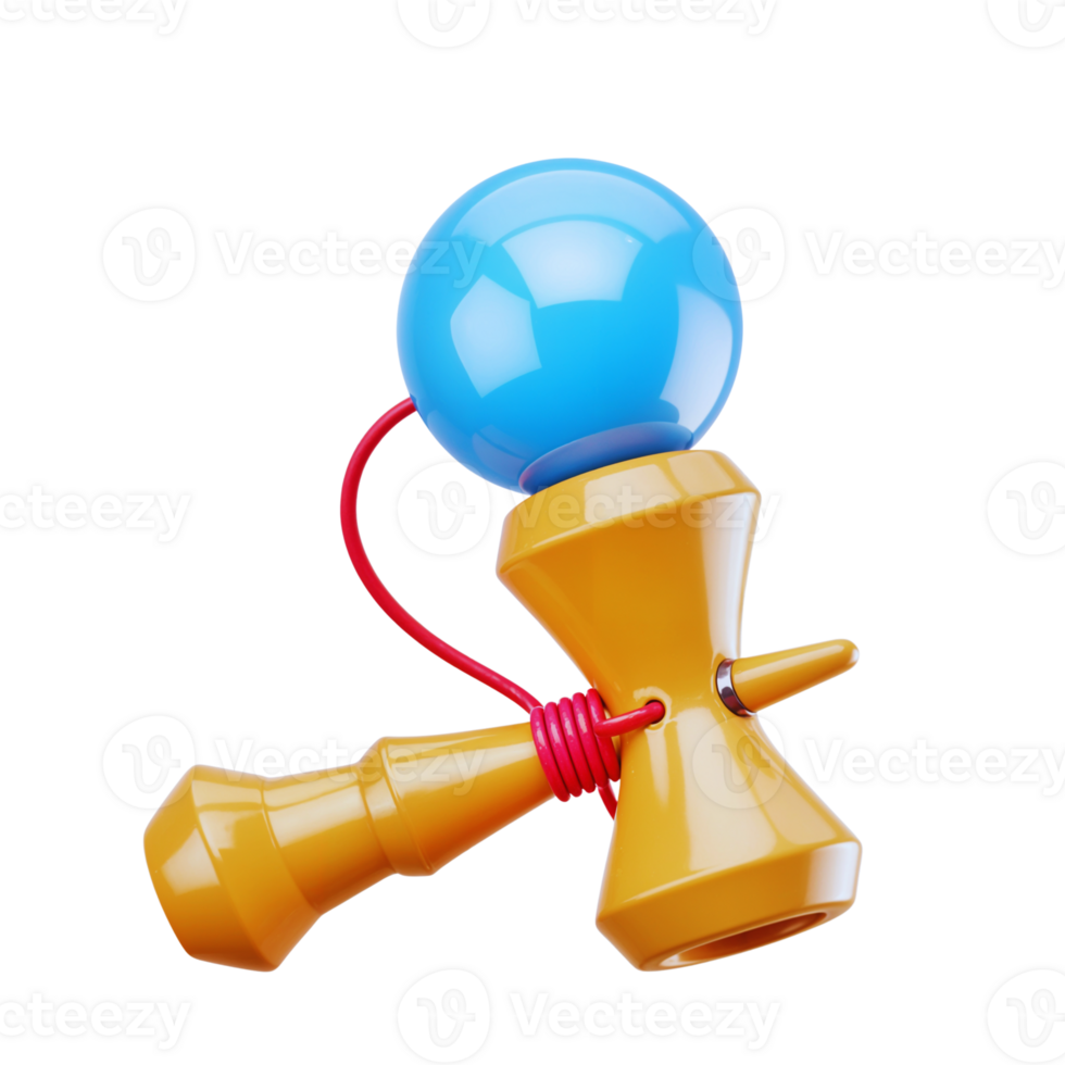 Colorful toy with a blue ball and a yellow base for kids png