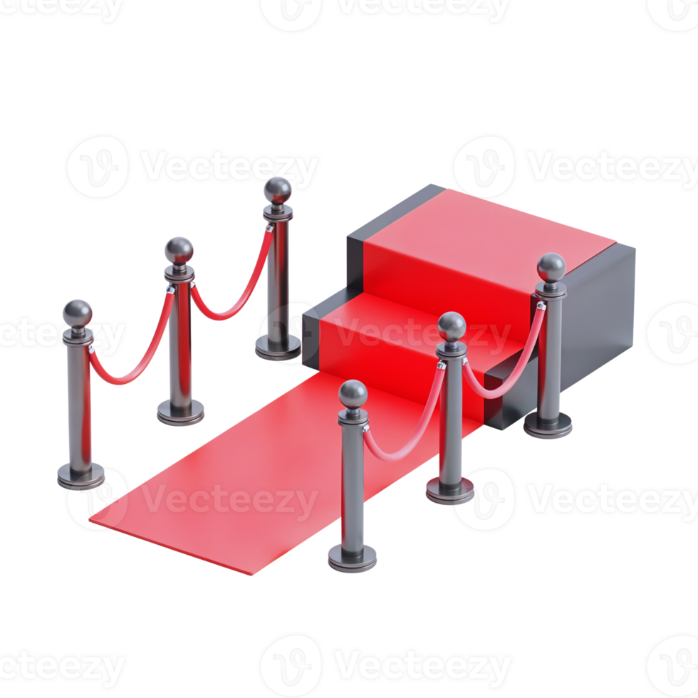 Red carpet entrance set up for a special event or celebration png
