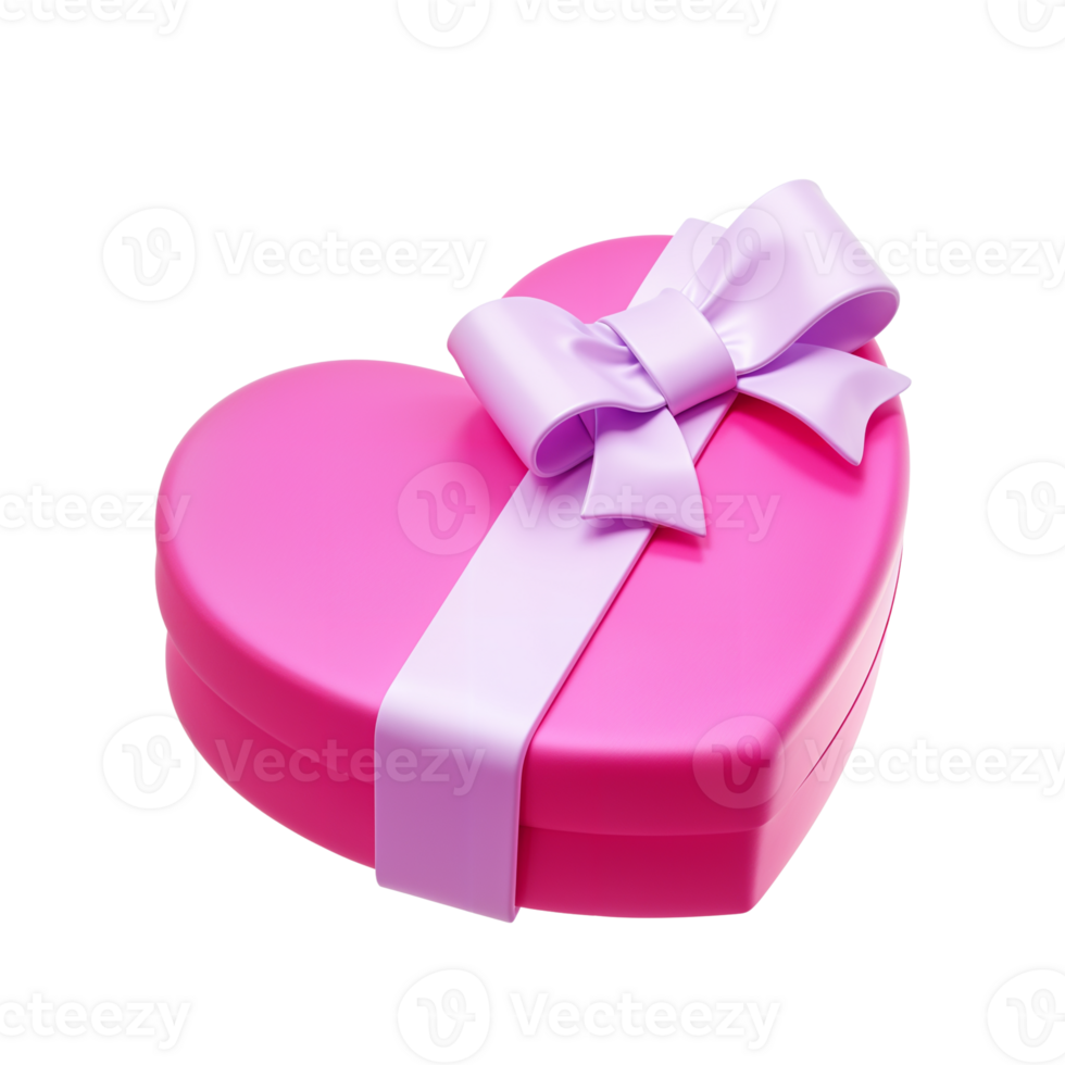 Heart-shaped gift box with pink ribbon for special occasions png