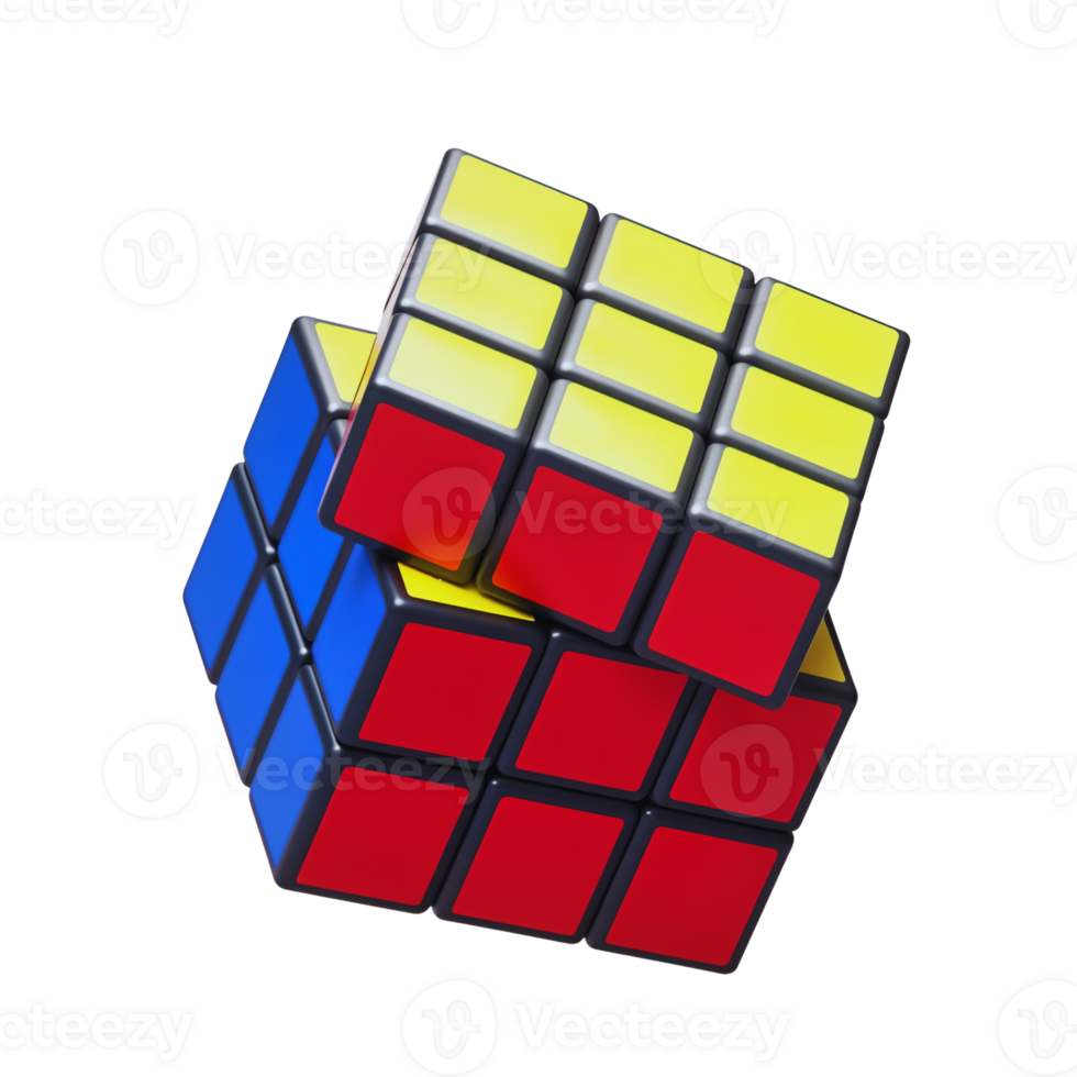 Colorful puzzle cubes arranged in a creative way png