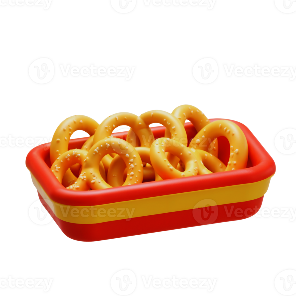 Colorful toy food set featuring a variety of pretend pretzels png