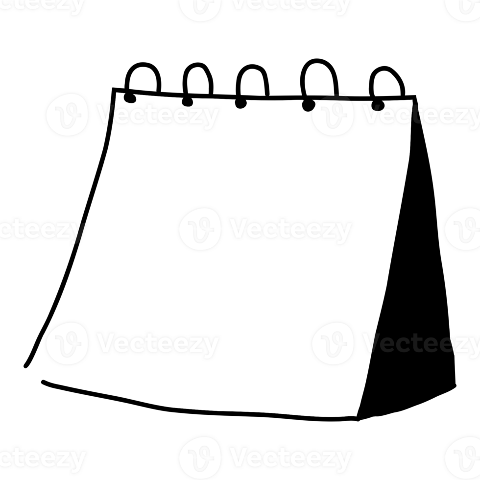 a calendar with a black and white drawing of a calendar png