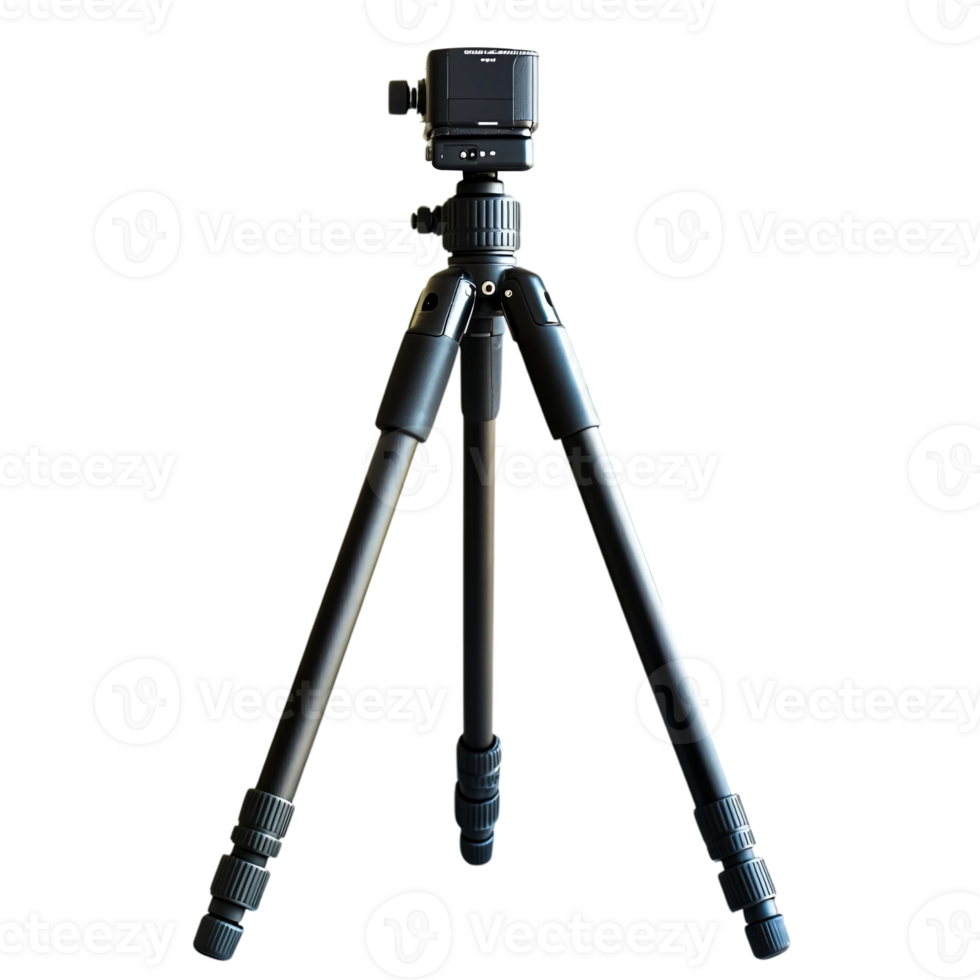 Black Camera Tripod on Transparent Background png