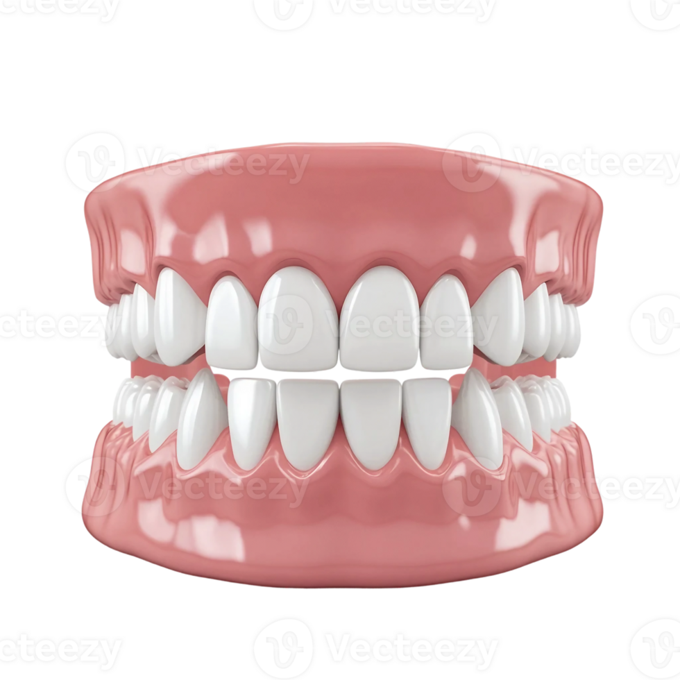 3D Human Teeth Model on Transparent Background png