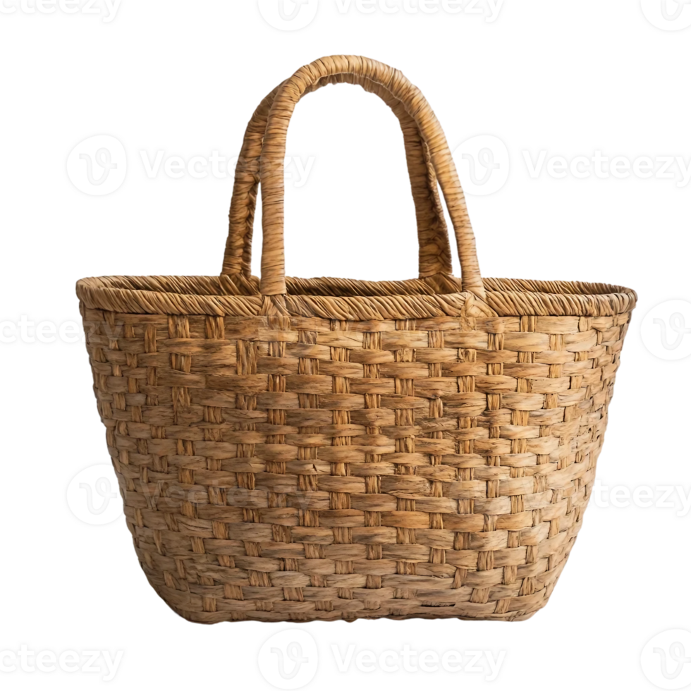 Woven Shopping Bag on Transparent Background png