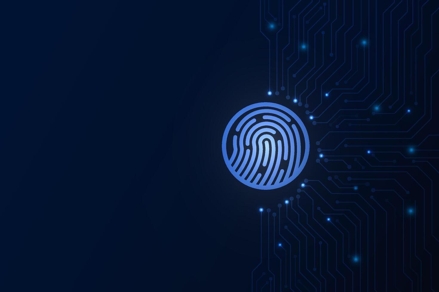 Abstract background cyber security fingerprint scanning on circuit board, Cyber security technology concept vector