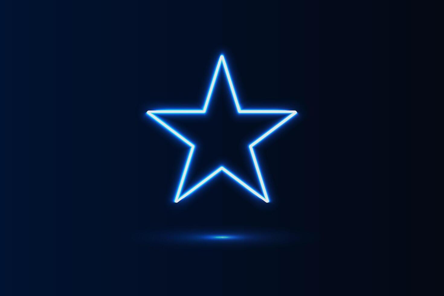 Neon Glow blue light geometric shape star and shadow vector
