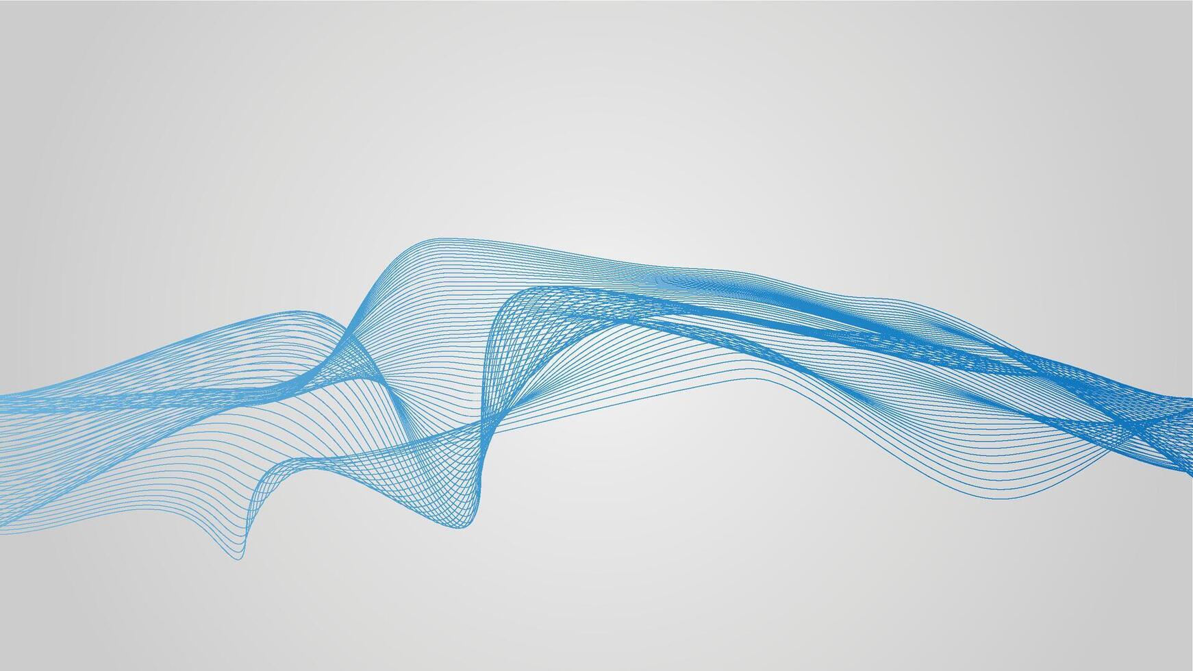 Abstract background 3D Dynamic Blue line wave pattern, Digital technology concept vector