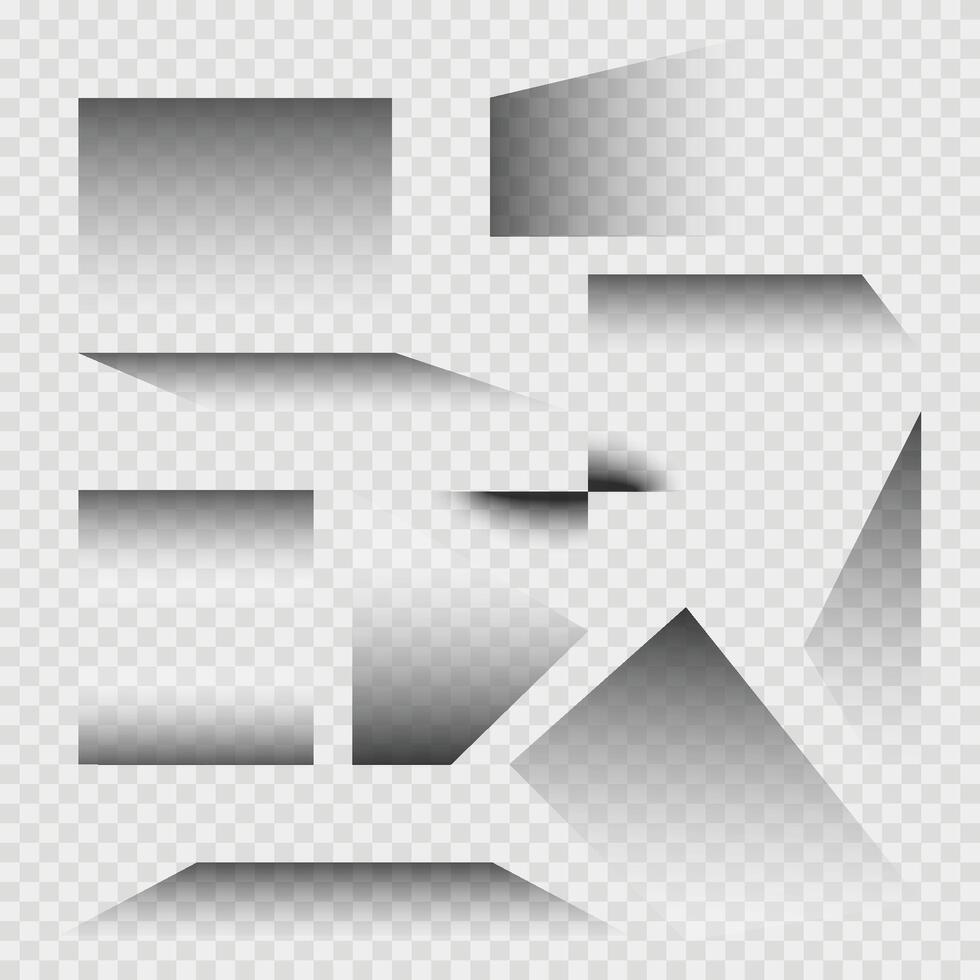 shadows isolated. Square realistic shadows. Drop shadow on the floor. vector