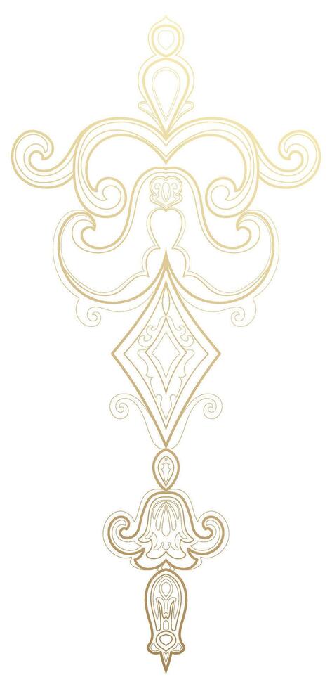 Golden composition lines, thin vintage luxury lines for decoration vector