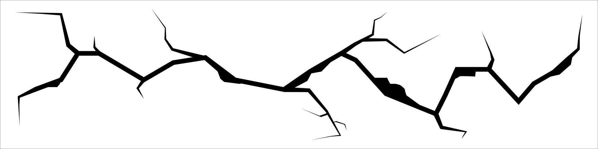 Surface fractures, ground fissures, concrete damage from a natural disaster, earthquake-induced cracks. vector