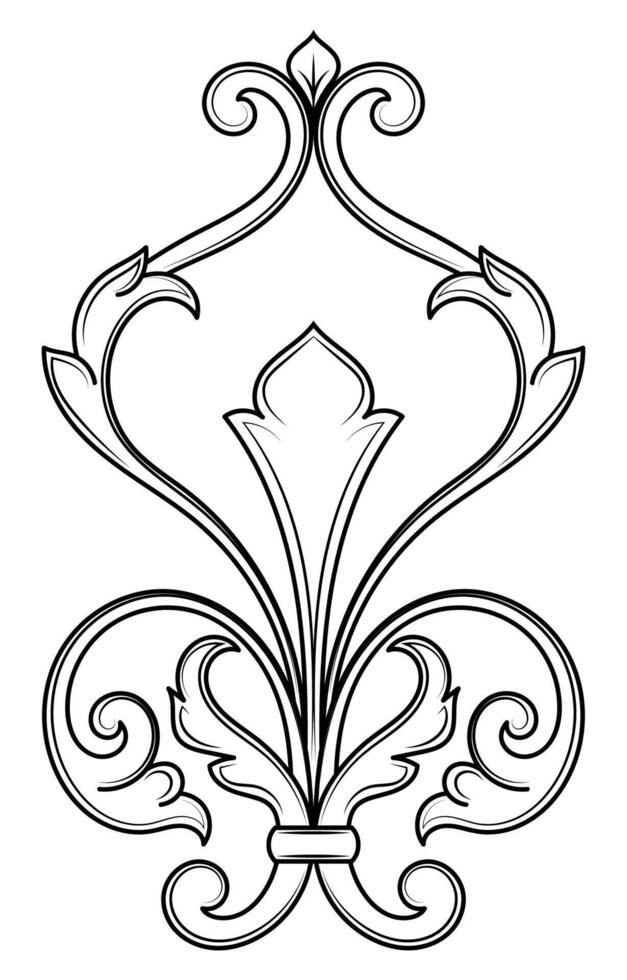 Exquisite vintage illustration featuring a detailed fleur de lis design. vector