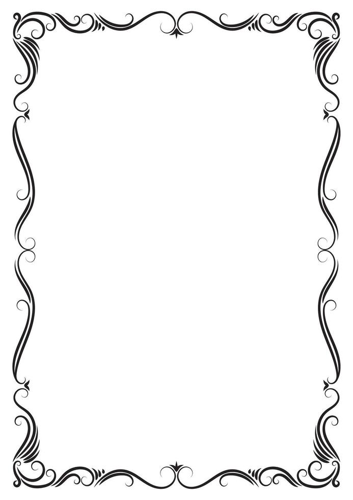 Vintage abstract border design, perfect for A4 picture frames. vector