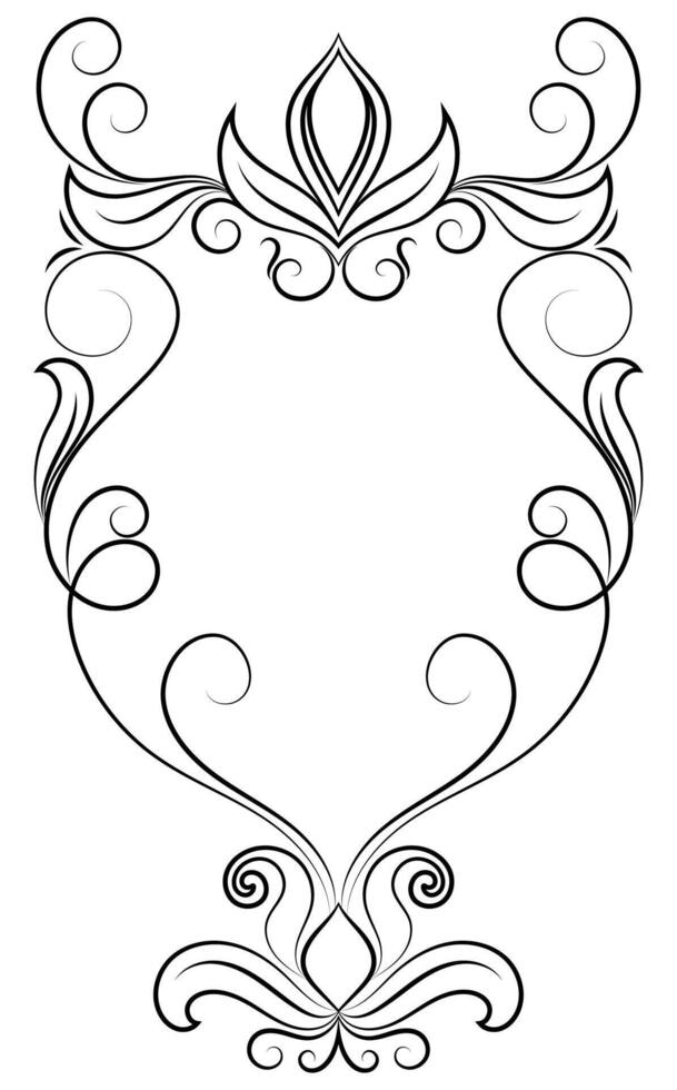A vintage black lines frame adorned with leaf motifs, perfect for surrounding vintage letters. vector