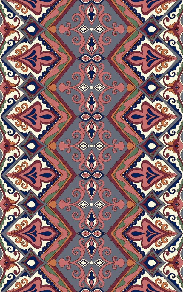 Seamless abstract floral scroll pattern for carpet border vector