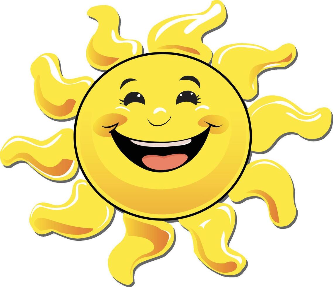 Lively Sun Character Design vector