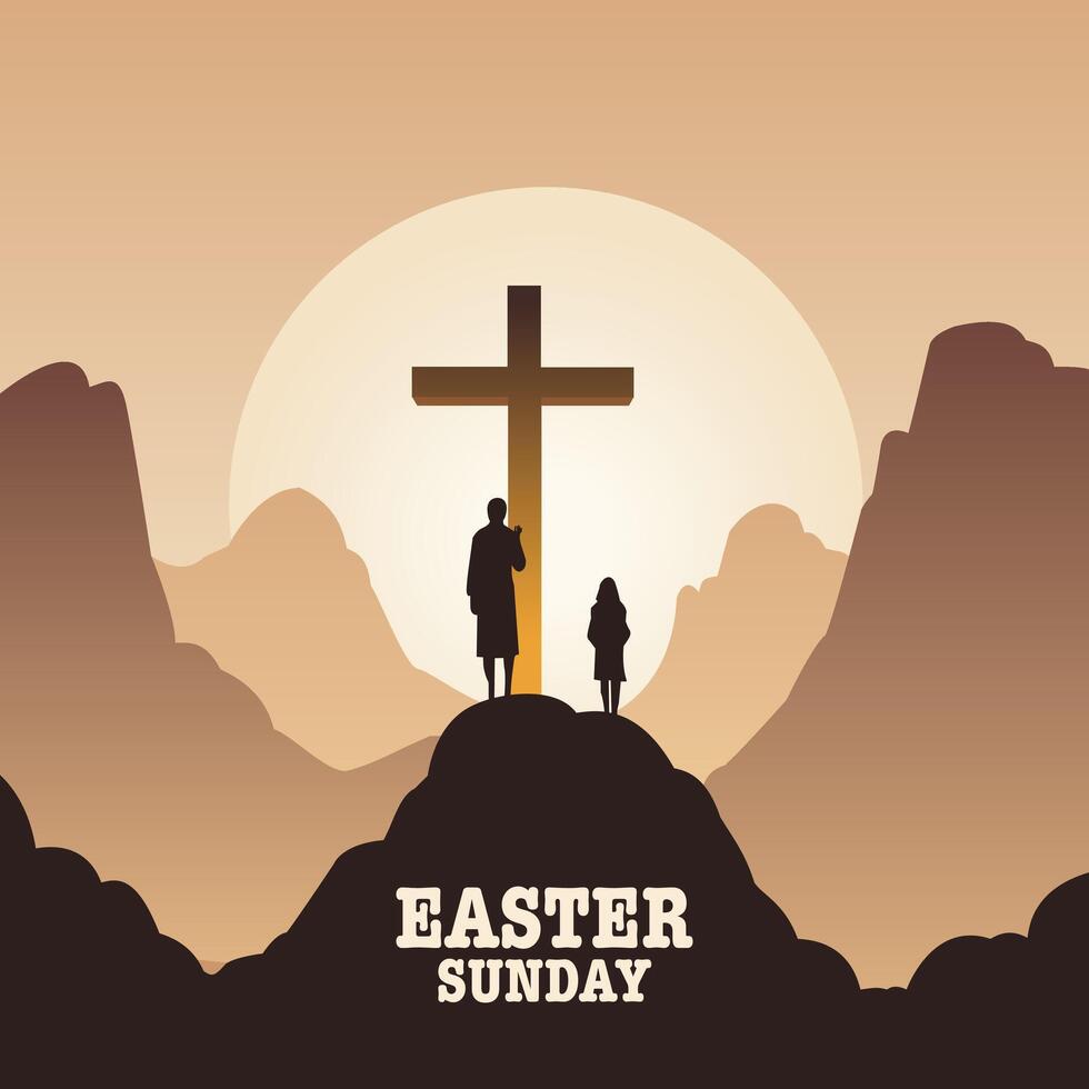 Simple and Modern Easter Sunday Illustration vector
